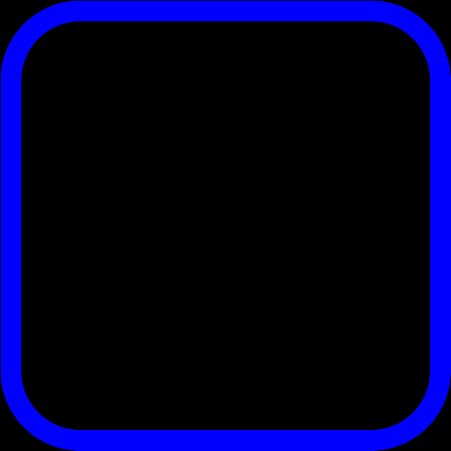 Blue Outlined Black Square PNG image