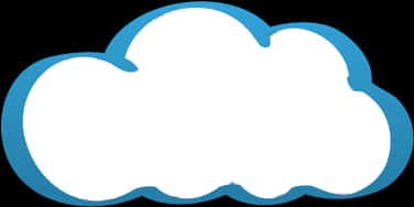 Blue Outlined Cloud Graphic PNG image