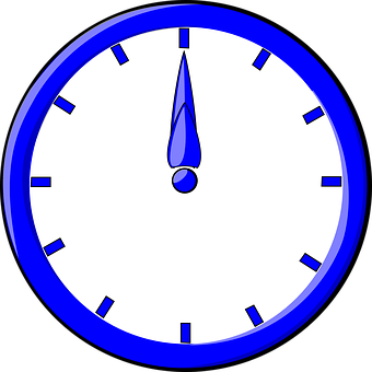 Blue Outlined Simple Clock PNG image