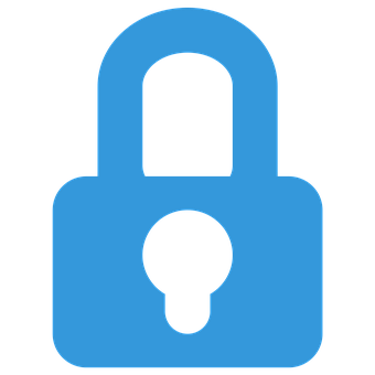 Blue Padlock Icon PNG image