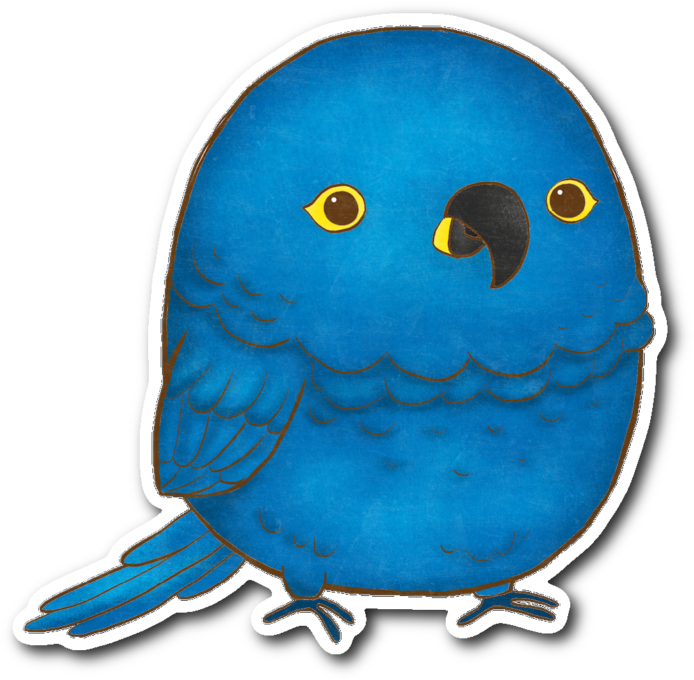Blue Parrot Cartoon Illustration PNG image