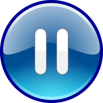 Blue Pause Button Icon PNG image