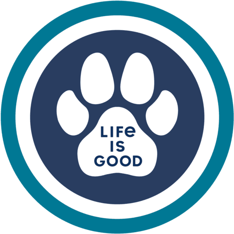 Blue Paw Print Life Is Good Graphic PNG image