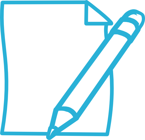 Blue Penciland Paper Clipart PNG image