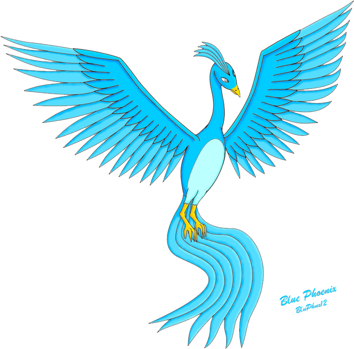 Blue Phoenix Artwork PNG image