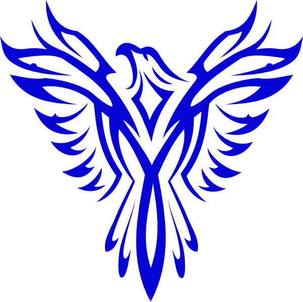 Blue Phoenix Silhouette PNG image