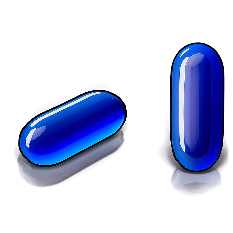 Blue Pill With Reflection Png 06132024 PNG image