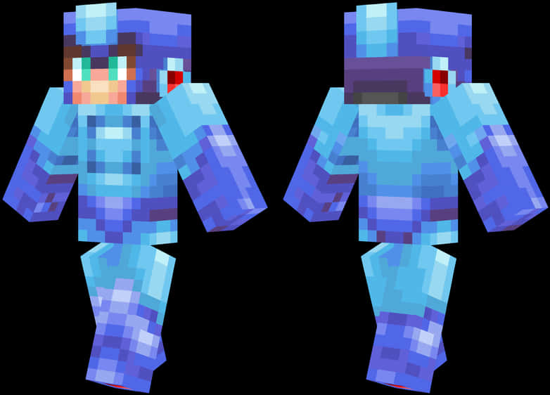 Blue Pixel Armor Minecraft Skin PNG image