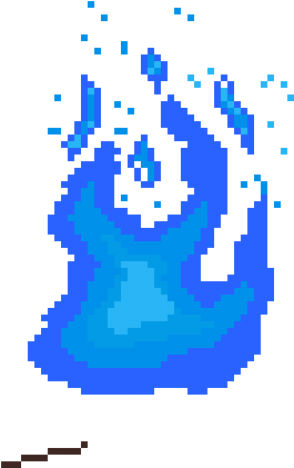 Blue Pixel Fire Animation PNG image