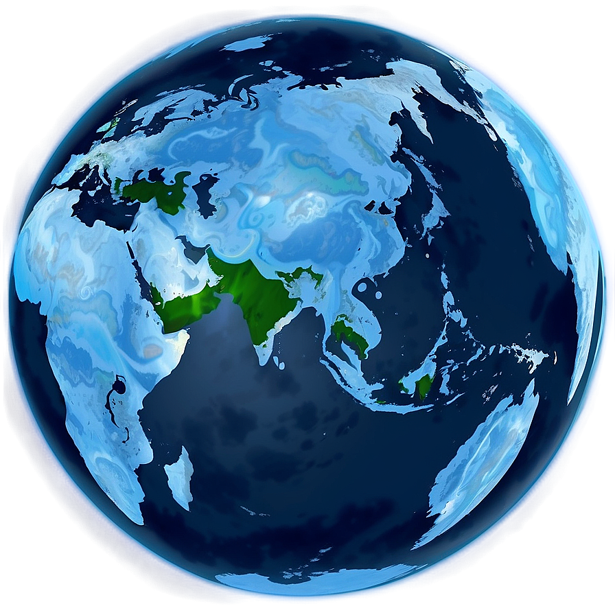 Blue Planet With Continents Png 06292024 PNG image