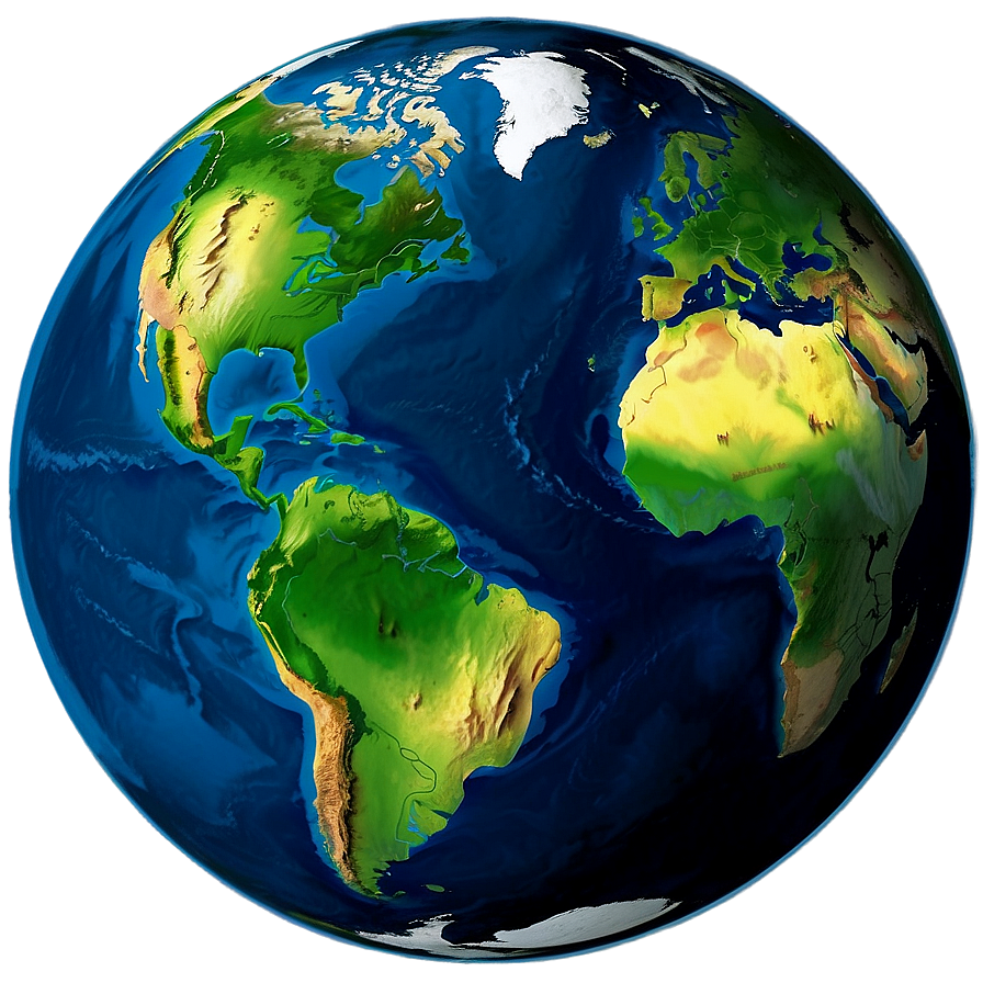 Blue Planet With Continents Png Neo PNG image