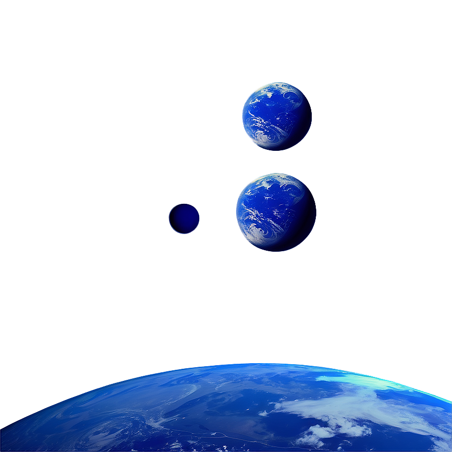 Blue Planet With Moons Png Lnt62 PNG image