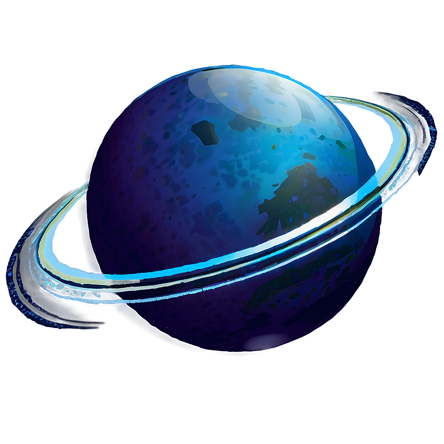 Blue Planet With Rings Png 06292024 PNG image