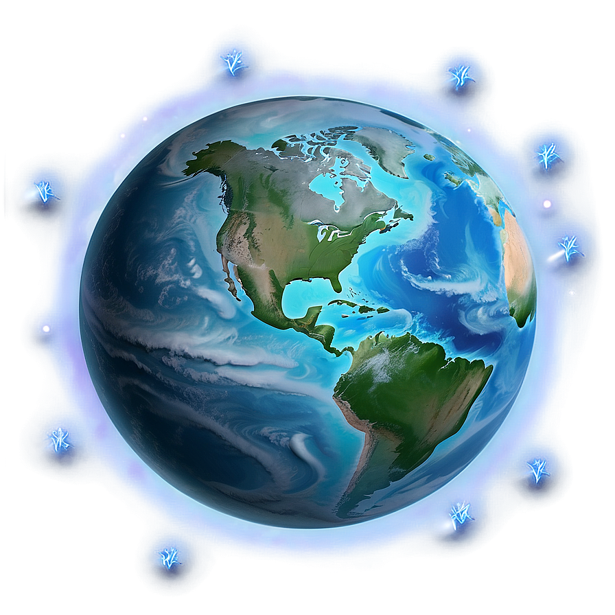 Blue Planet With Stars Png Ljr PNG image