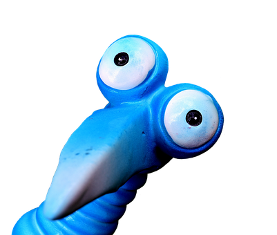 Blue Plastic Creature Artwork PNG image