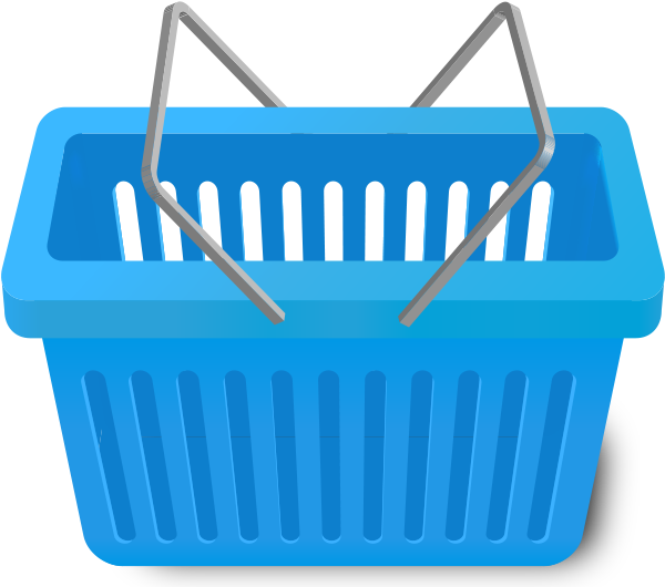 Blue Plastic Shopping Basket PNG image