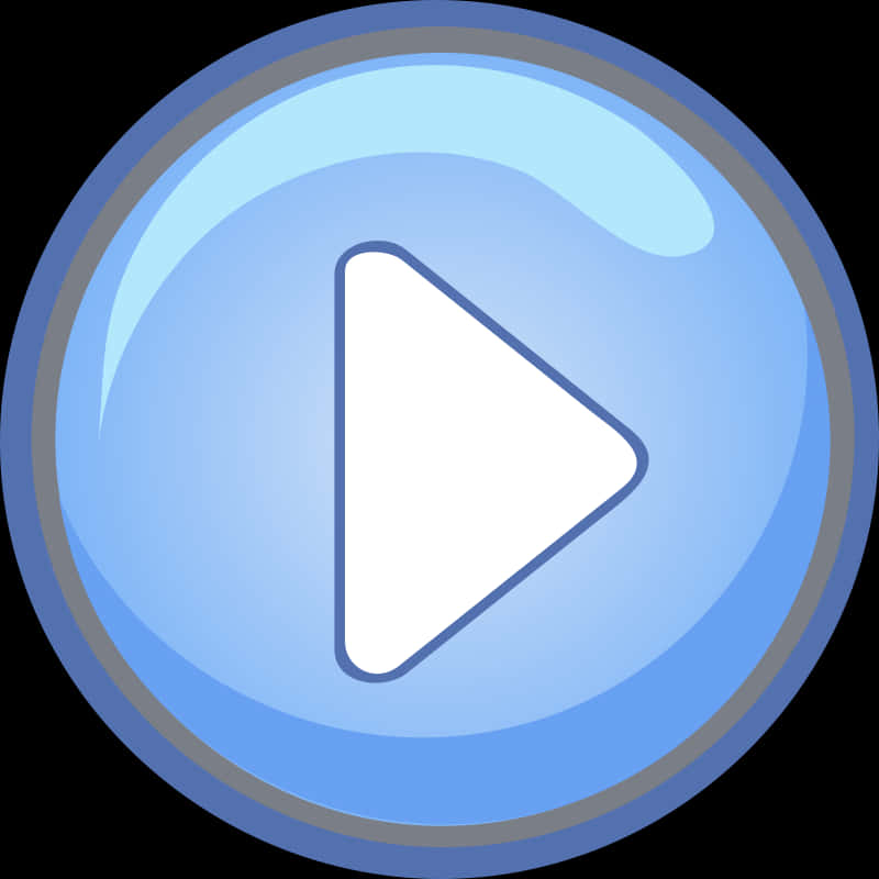 Blue Play Button Icon PNG image