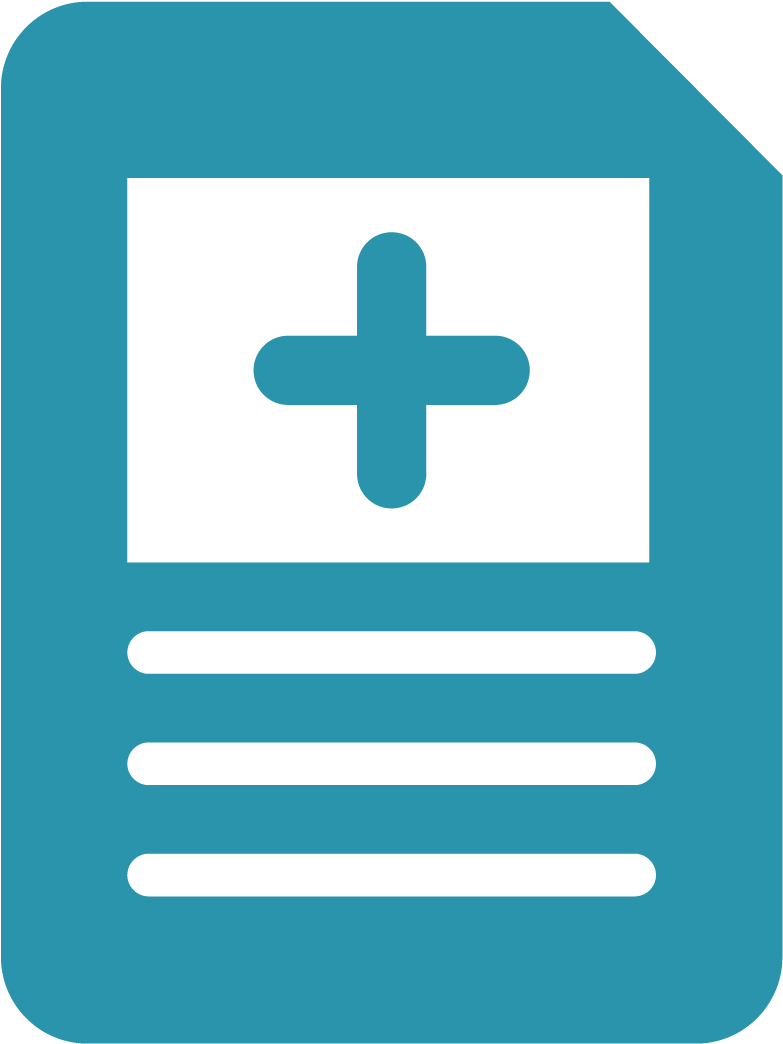 Blue Plus Sign Document Icon PNG image