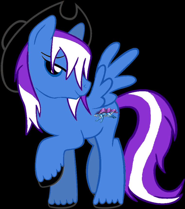 Blue Pony Vector Art PNG image
