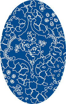 Blue Pysanka Egg Pattern PNG image