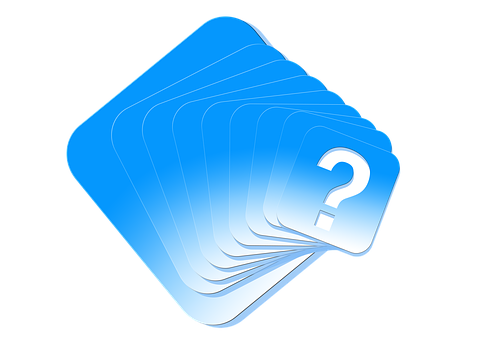 Blue Question Cards Graphic PNG image