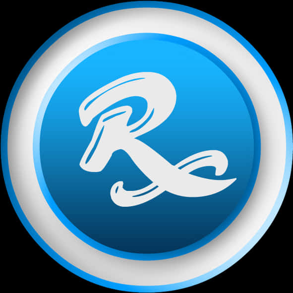 Blue R Symbol Button PNG image