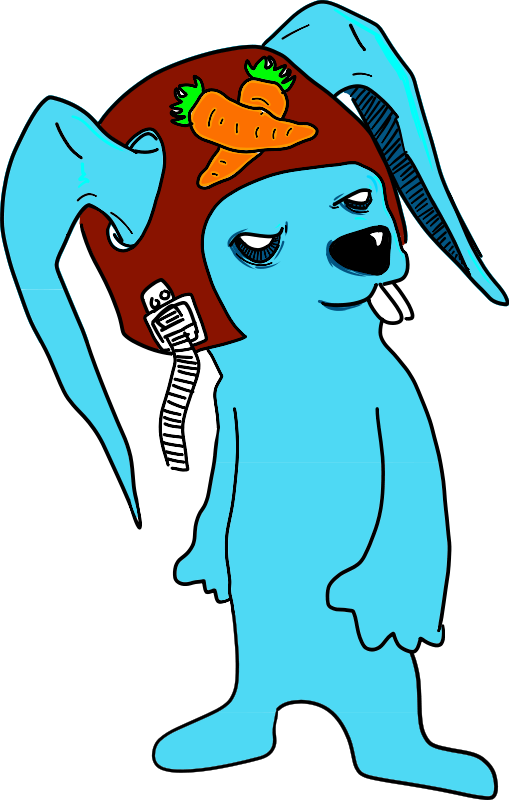 Blue Rabbit Carrot Hat Illustration PNG image