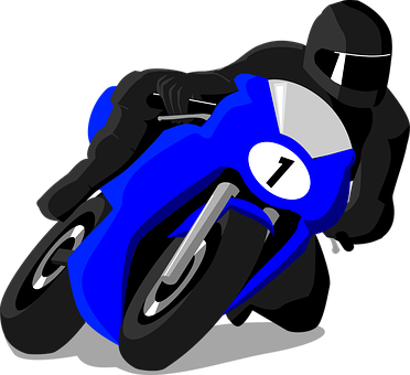 Blue Racing Motorcycle Vector PNG image