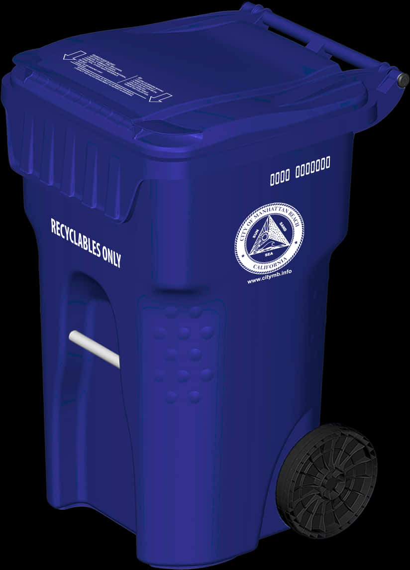 Blue Recycling Bin Image PNG image
