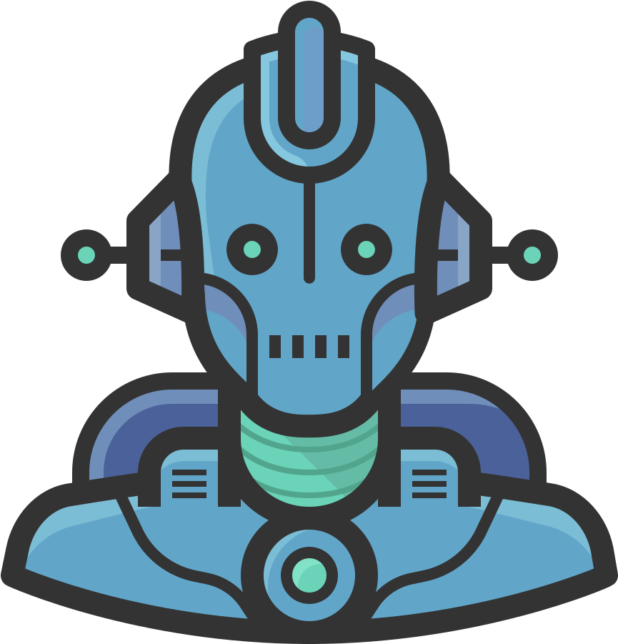 Blue Robot Avatar Graphic PNG image