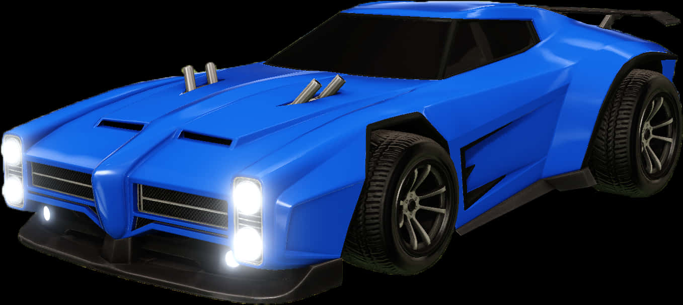 Blue Rocket League Car Render PNG image