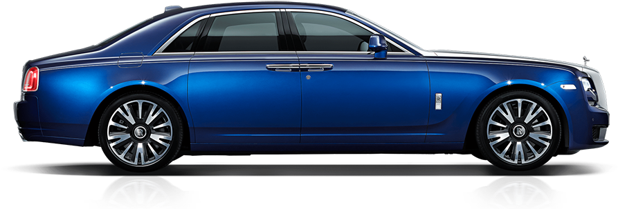 Blue Rolls Royce Side View PNG image