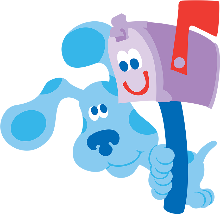 Blue's Clues Blue And Mailbox Illustration PNG image