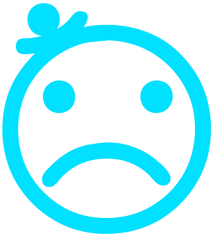 Blue Sad Face Cartoon PNG image