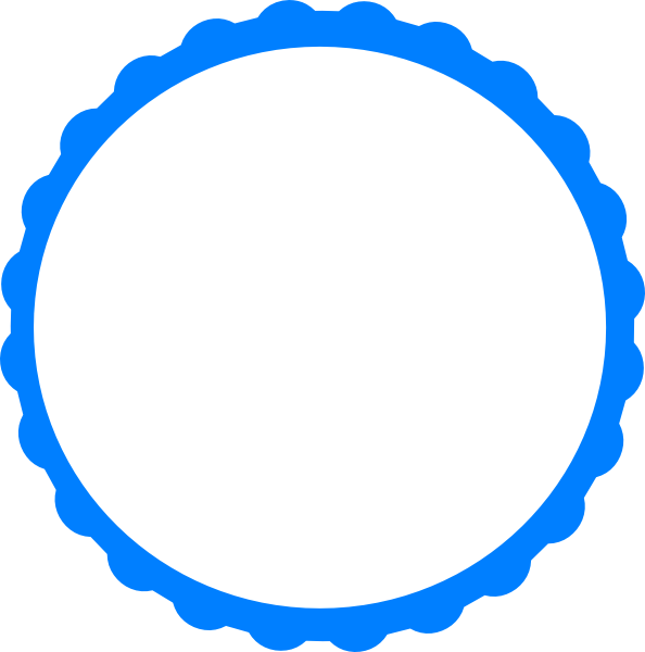 Blue Scalloped Edge Circle Logo PNG image