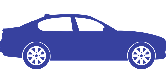 Blue Sedan Silhouette PNG image
