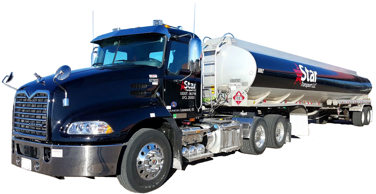 Blue Semi Truckwith Tanker Trailer PNG image