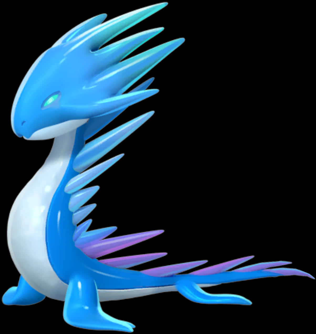 Blue Serene Dragon Creature PNG image