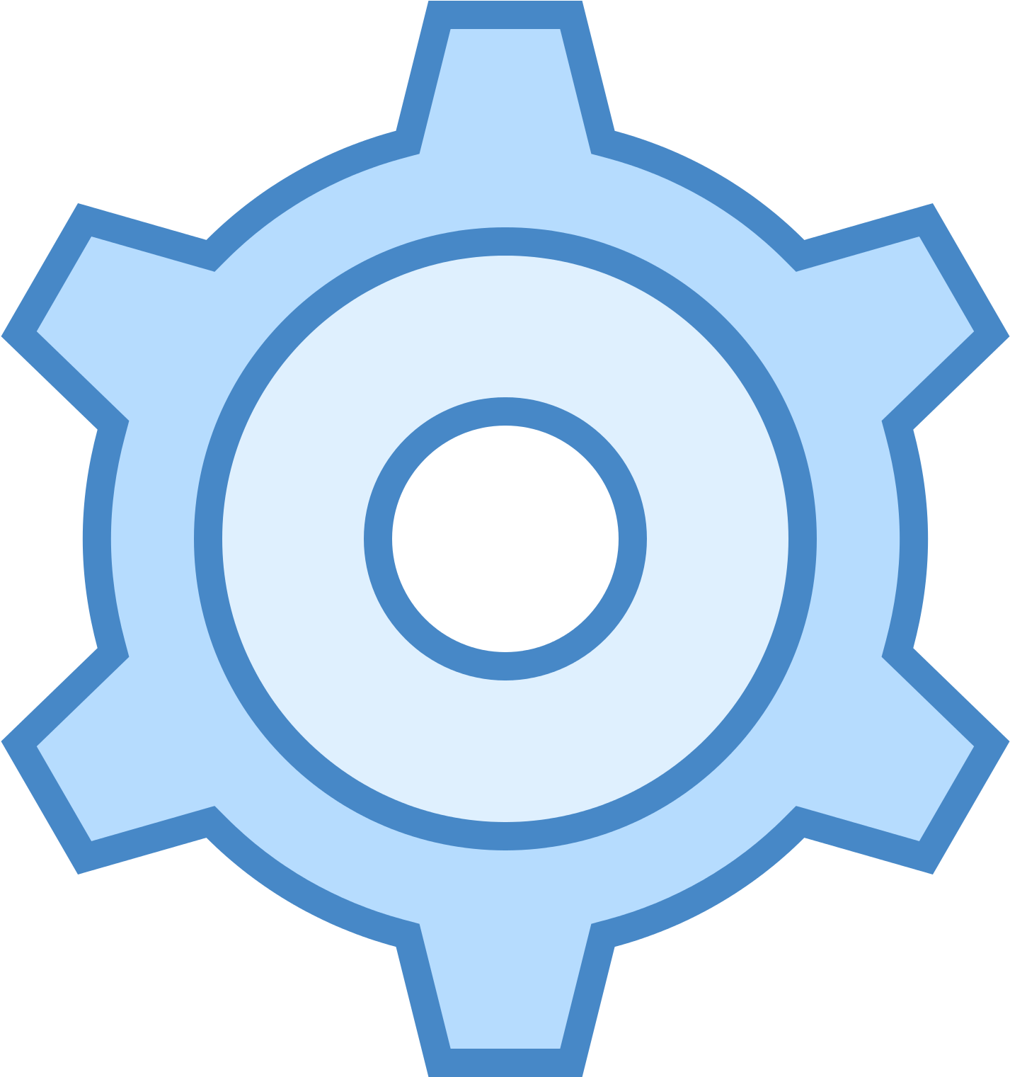 Blue Settings Gear Icon PNG image