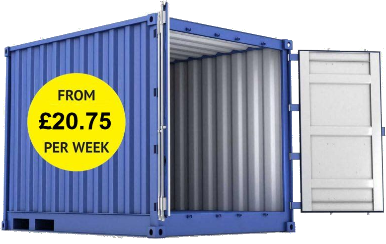 Blue Shipping Container Rental Price PNG image