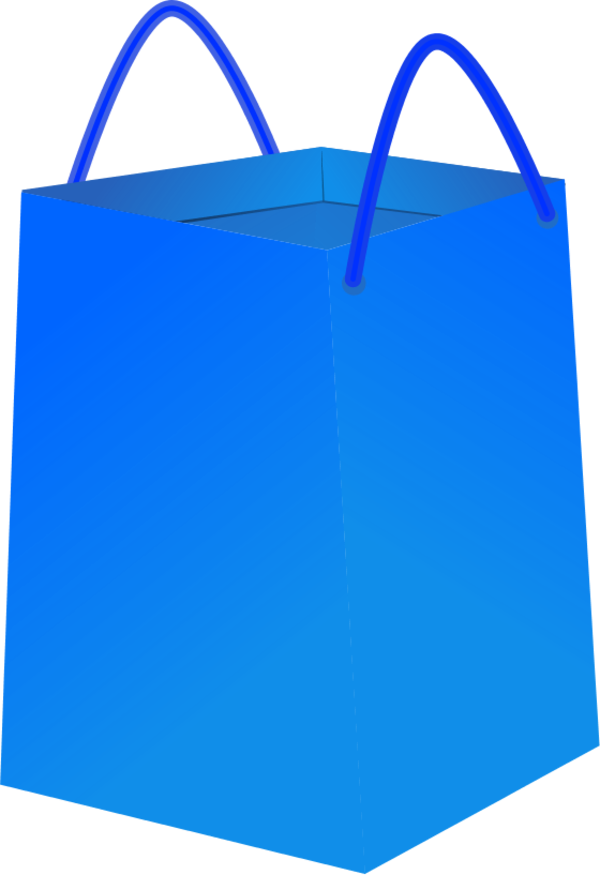 Blue Shopping Bag3 D Render PNG image