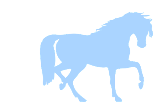 Blue Silhouette Horseon Black Background PNG image