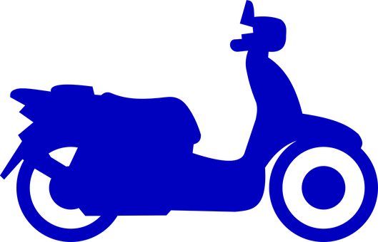 Blue Silhouette Scooter Graphic PNG image