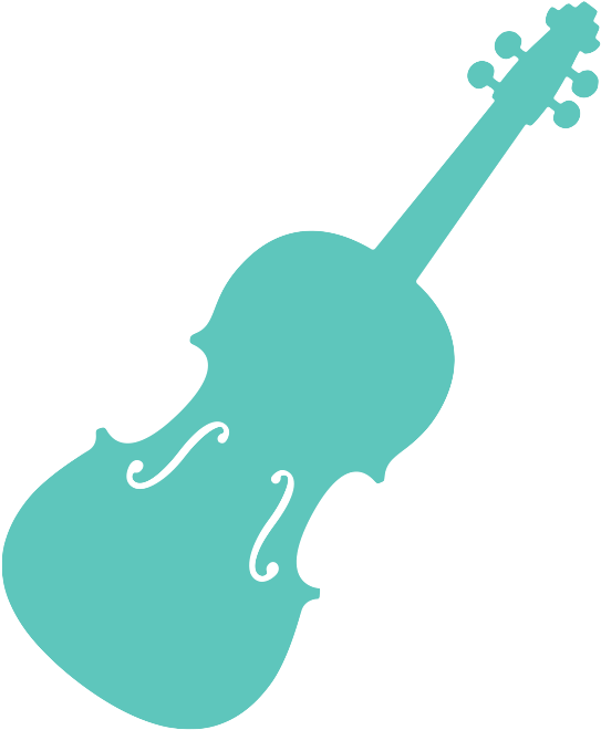 Blue Silhouette Violin PNG image