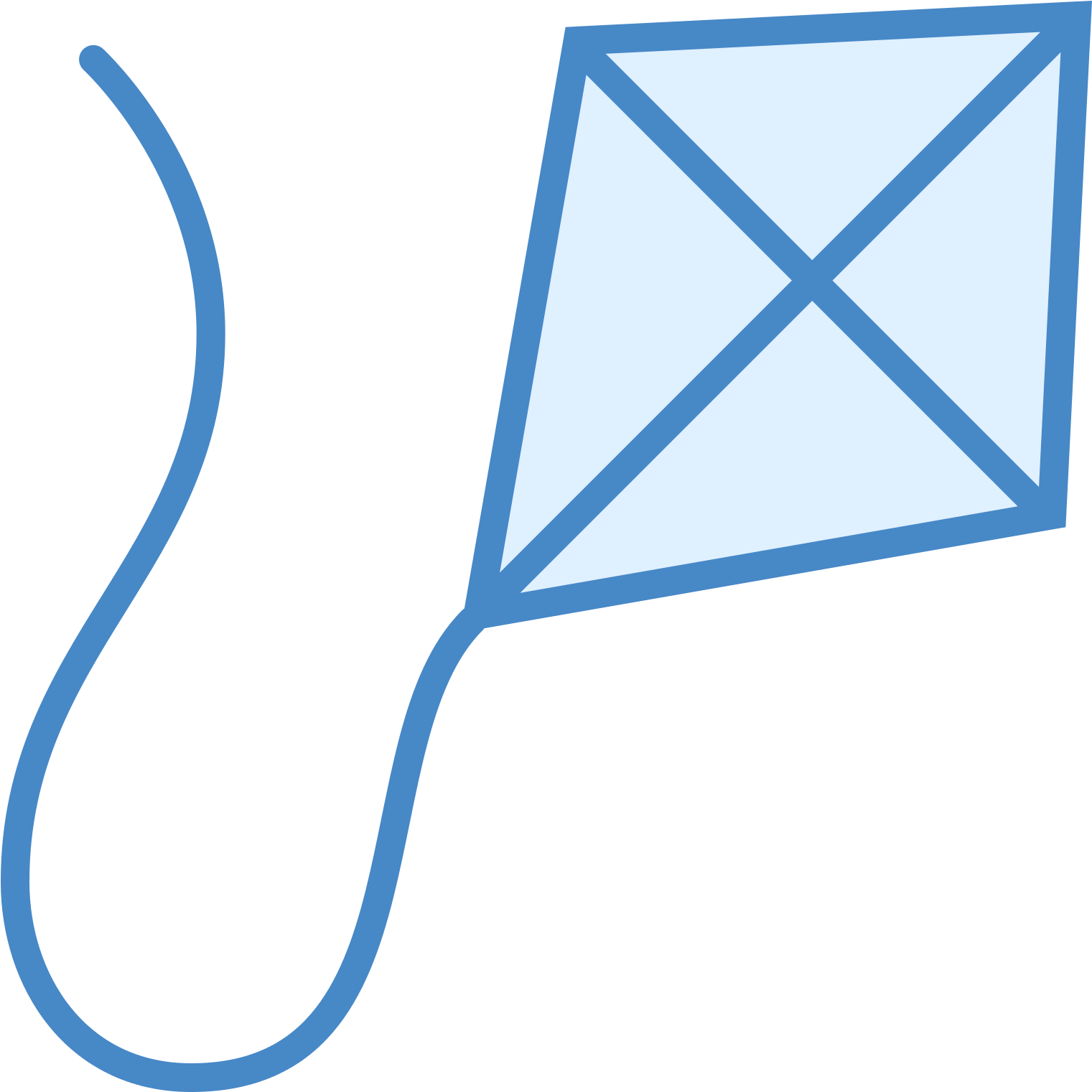 Blue Simple Kite Icon PNG image