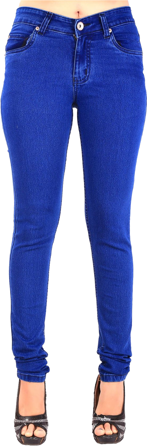 Blue Skinny Jeans Product Display PNG image
