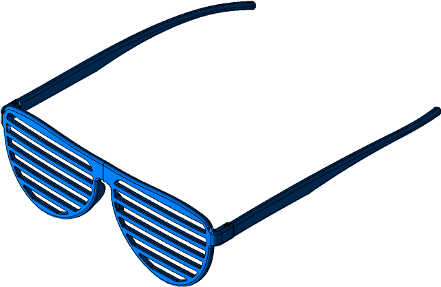 Blue Slatted Shutter Shades Vector PNG image