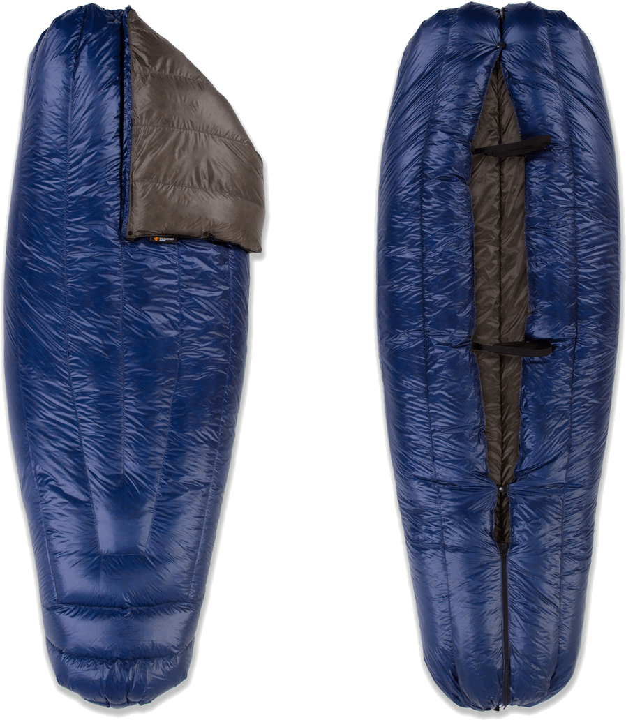 Blue Sleeping Bags Unzippedand Zipped PNG image