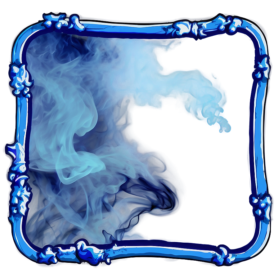 Blue Smoke Frame Png 05232024 PNG image