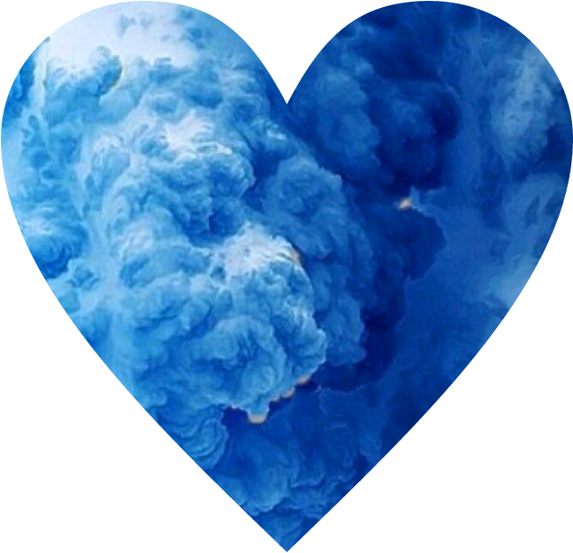 Blue Smoke Heart Shape PNG image